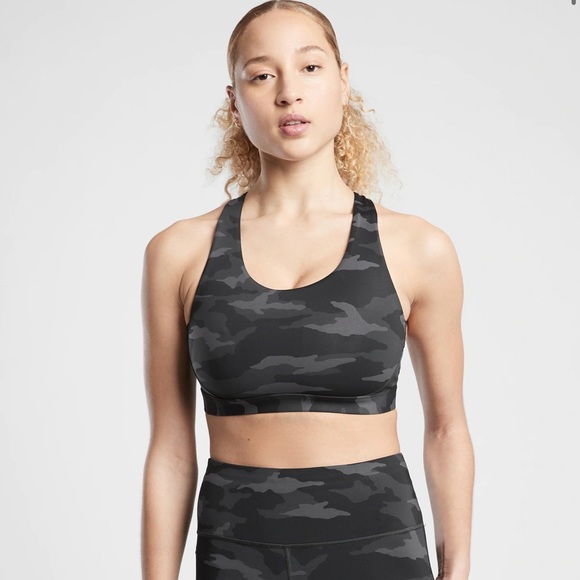 Athleta Ultimate Sports Bra Black Camo XS (D-DD+) - Picture 1 of 7